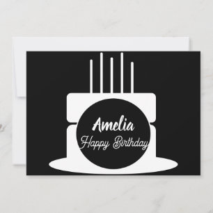 Cartes Pour Fêtes Annuelles Couleur minimaliste de fête du gâteau d'anniversai