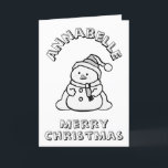 Cartes Pour Fêtes Annuelles Couleur Moi Dans Snowman Noir, Blanc Activité Enfa<br><div class="desc">Cette carte de noël amusante comporte un bonhomme de neige mignon et le nom de votre enfant à colorier. À l'intérieur d'une activité pour vos enfants à compléter, combien de bonhommes de neige peuvent-ils compter. Un petit travail pour les parents et les enseignants car je ne les ai pas comptés...</div>