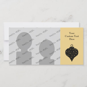 Cartes Pour Fêtes Annuelles Couleur Noir et Or Design Bauble de Noël.