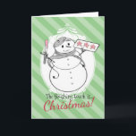 Cartes Pour Fêtes Annuelles Couleur personnalisée pâtisserie française chef bi<br><div class="desc">Cute chef bonhomme de neige pâtissier français sur cette carte de vacances pour donner des biscuits de Noël et d'autres sucreries à votre liste. Snowman porte un béret et une écharpe, tient un couteau de givrage et une plaque de biscuits avec glaçage rose. Choisissez votre propre couleur arrière - plan....</div>