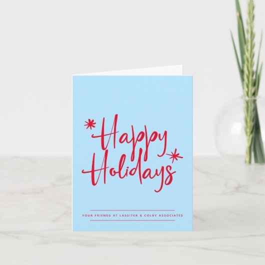 Cartes Pour Fêtes Annuelles Couleur simple modifiable Happy Holidays Business (Devant)