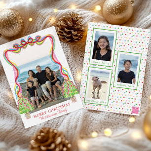 Cartes Pour Fêtes Annuelles Couleurs aquarelles Confettis Arbres de Noël Photo