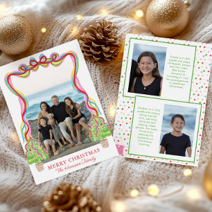 Cartes Pour Fêtes Annuelles Couleurs aquarelles Confettis Arbres de Noël Photo