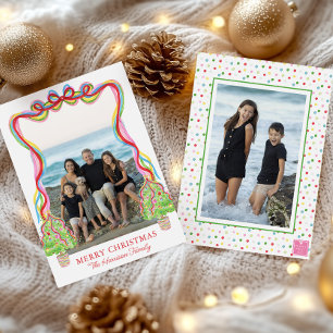Cartes Pour Fêtes Annuelles Couleurs aquarelles Confettis Arbres de Noël Photo