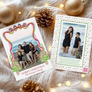 Cartes Pour Fêtes Annuelles Couleurs aquarelles Confettis Arbres de Noël Photo