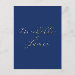 Cartes Pour Fêtes Annuelles Couleurs Bleu & Or Nom Professionnel Tendance Mode