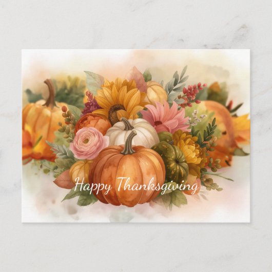 Cartes Pour Fêtes Annuelles Couleurs d'automne de la récolte citrouille (Devant)