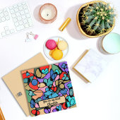 CARTES POUR FÊTES ANNUELLES COULEURS D'EAU NUMÉRIQUE NEUROGRAPHIQUE