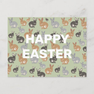 Cartes Pour Fêtes Annuelles Couleurs neutres du Motif de lapin mignonne Bonne 