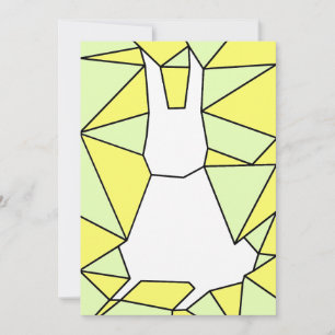 Cartes Pour Fêtes Annuelles Couleurs pastel Cool lapin blanc géométrique