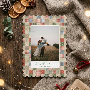 Cartes Pour Fêtes Annuelles Couleurs pastel de patchwork vintage pour une phot