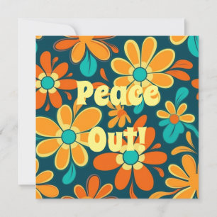 Cartes Pour Fêtes Annuelles Couleurs Personnalisées Style Hippie Peace Out Gro