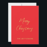 Cartes Pour Fêtes Annuelles Couleurs rouge et or brillantes Joyeux Noël<br><div class="desc">Représenter ce design moderne et élégant. Ce modèle peut être customisé pour répondre à tous les métiers professionnels.</div>