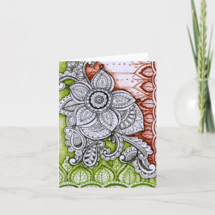 Cartes Pour Fêtes Annuelles Couleurs traditionnelles de Noël, damas, mandala i