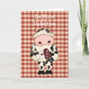 Cartes Pour Fêtes Annuelles Country Fun Moo Cow Valentine's Day Card