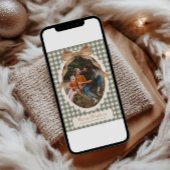 Cartes Pour Fêtes Annuelles Country Gingham Bow Photo Christmas Card