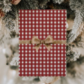 Cartes Pour Fêtes Annuelles Country Red Gingham Bow Photo Christmas Card