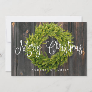 Cartes Pour Fêtes Annuelles Country Rustic Wood Joyeux voeux de Noël