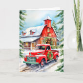 Cartes Pour Fêtes Annuelles Country Winter Farmhouse Joyeux Noël (Devant)