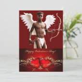 Cartes Pour Fêtes Annuelles Coupe de la Saint-Valentin noire Cupidon Twink per (Debout devant)