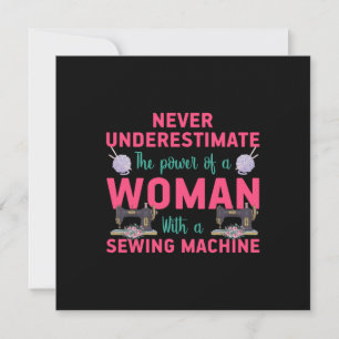 Cartes Pour Fêtes Annuelles Couper Le Pouvoir D'Une Femme Avec Une Machine À C