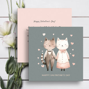 Cartes Pour Fêtes Annuelles Couple de chats mignons Saint Valentin