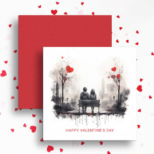 Cartes Pour Fêtes Annuelles Couple de la Saint Valentin moderne amoureux