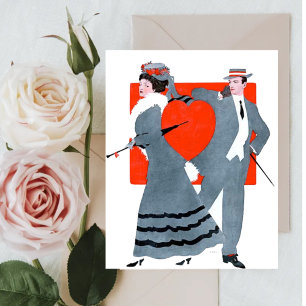 Cartes Pour Fêtes Annuelles Couple de la Saint-Valentin vintage