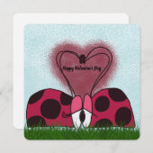 Cartes Pour Fêtes Annuelles Couple de Ladybug mignon (Devant / Derrière)