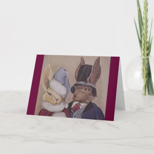 Cartes Pour Fêtes Annuelles Couple de lapin1 (Devant)