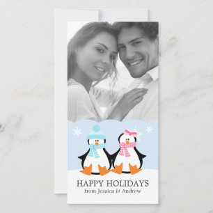 Cartes Pour Fêtes Annuelles Couple de manchots