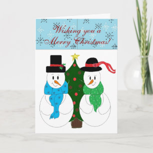 Cartes Pour Fêtes Annuelles Couple de neige