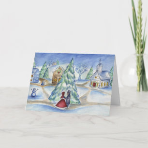 Cartes Pour Fêtes Annuelles Couple de Noël victorien