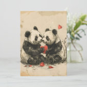 Cartes Pour Fêtes Annuelles Couple de pandas pour la Saint-Valentin (Debout devant)
