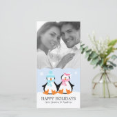 Cartes Pour Fêtes Annuelles Couple de pingouin (Debout devant)