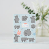Cartes Pour Fêtes Annuelles Couple d'hippopotames Heureux ensemble (Debout devant)