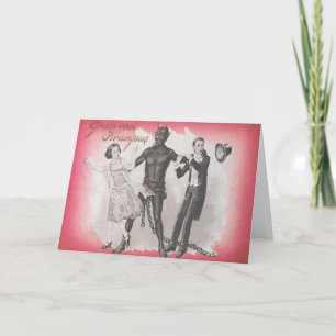 Cartes Pour Fêtes Annuelles Couple Enlevé par Krampus