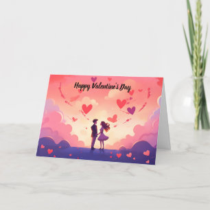 Cartes Pour Fêtes Annuelles Couple Heureuse Sainte-Valentin