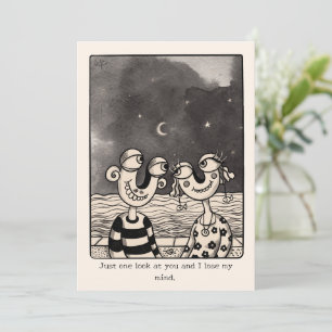 Cartes Pour Fêtes Annuelles Couple In love main dessinée Valentine's Card