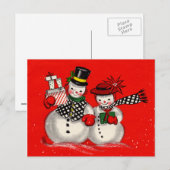 Cartes Pour Fêtes Annuelles Couple moelleux (Devant / Derrière)