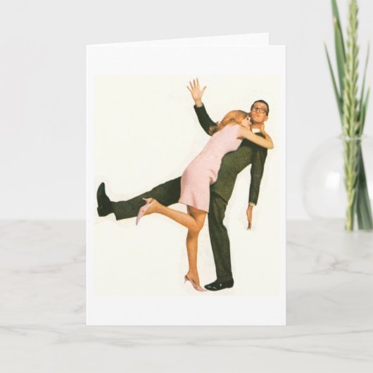 Cartes Pour Fêtes Annuelles Couple rétro (Devant)