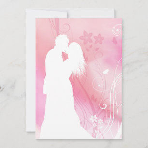 Cartes Pour Fêtes Annuelles Couple s'embrassant Élégant Rose Blanc Saint Valen
