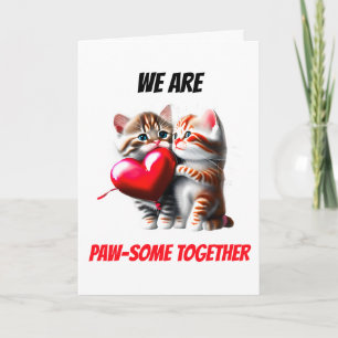 Cartes Pour Fêtes Annuelles Couples chatons mignonettes pawé ensemble Valentin