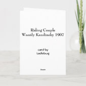 Cartes Pour Fêtes Annuelles Couples d'équitation, Wassily Kandinsky 1907 (Dos)