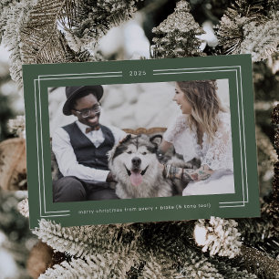 Cartes Pour Fêtes Annuelles Couples encadrés vertes AVERA Sage Photo Noël