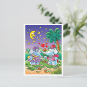 Cartes Pour Fêtes Annuelles couples mignons d'éléphant de valentine (Debout devant)