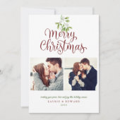 Cartes Pour Fêtes Annuelles Couples Mistletoe Joyeux Noël 3 Photo (Devant)