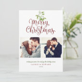 Cartes Pour Fêtes Annuelles Couples Mistletoe Joyeux Noël 3 Photo (Debout devant)