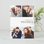 Cartes Pour Fêtes Annuelles Couples modernes 4 Photo Collage Noël (Debout devant)