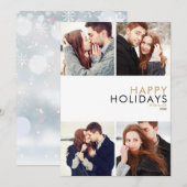 Cartes Pour Fêtes Annuelles Couples modernes 4 Photo Collage Noël (Devant / Derrière)